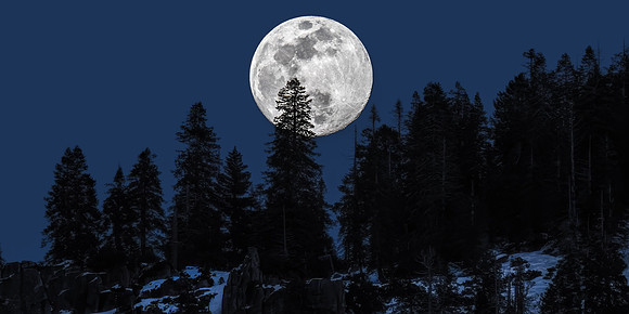 Moonrise over Yosemite Valley, Yosemite National Park